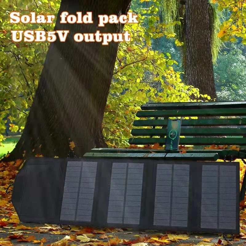 

7W Foldable Solar Panel Bag USB 5V Solar Charger Waterproof Solar Battery Portable Mobile Power Bank for Outdoor Camping Hiking