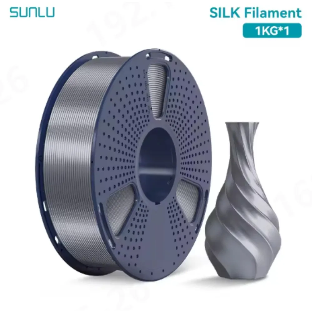 SUNLU 실크 PLA 필라멘트 1.75mm ±0.02mm 1KG 부드럽고 광택 있는 질감, 높은 인성, FDM 3D 프린터용 PLA Plus보다 우수함