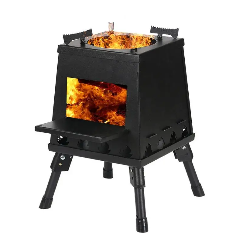 Camping Wood Stove Charcoal Stove Steel Durable Outdoor Foldable
