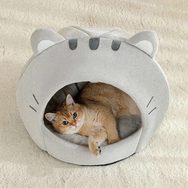 Super Cat Bed Warm Pet House Kitten Cave Cushion Cat House Warm Sleeping Dog Basket Tent Small Dog Mat Supplies Bed For Cats 2