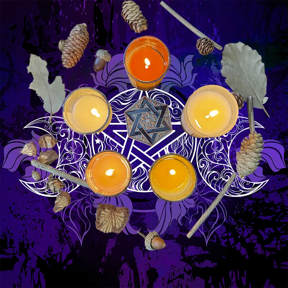 Mystery Purple February Five Star Tarot Wallpaper Magical Altar Cloth Magical Wallpaper Tarot Divination Mat 2