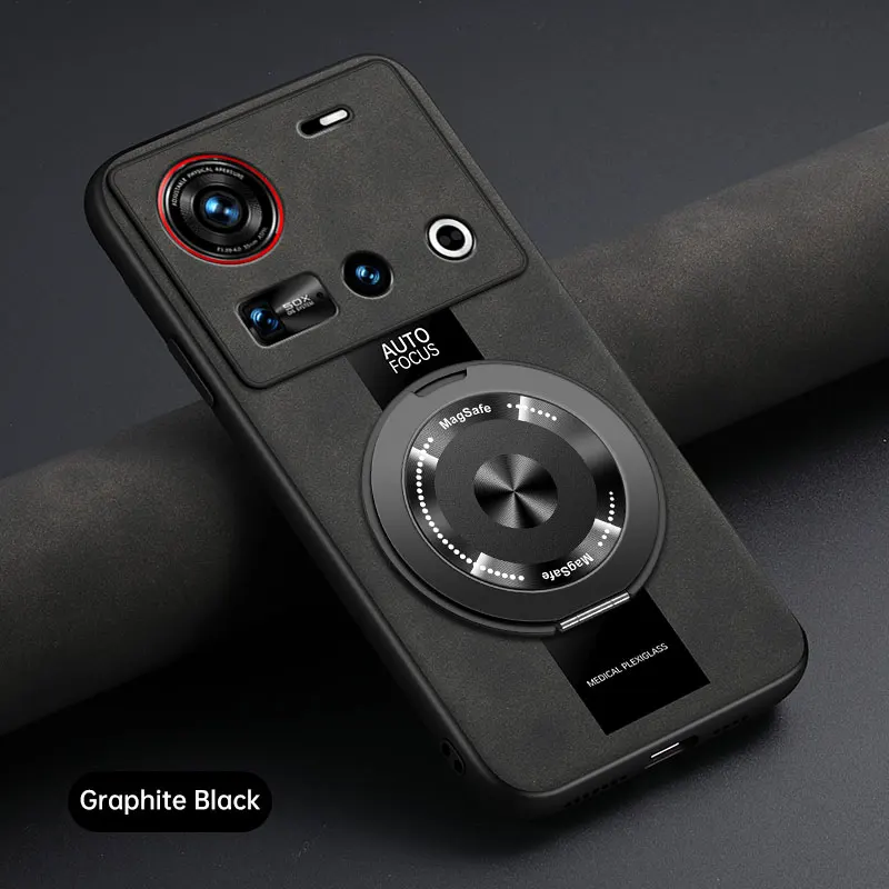 Luxury Magnetic Leather Phone Case with 360-Degree Rotating Stand and Shockproof Bumper