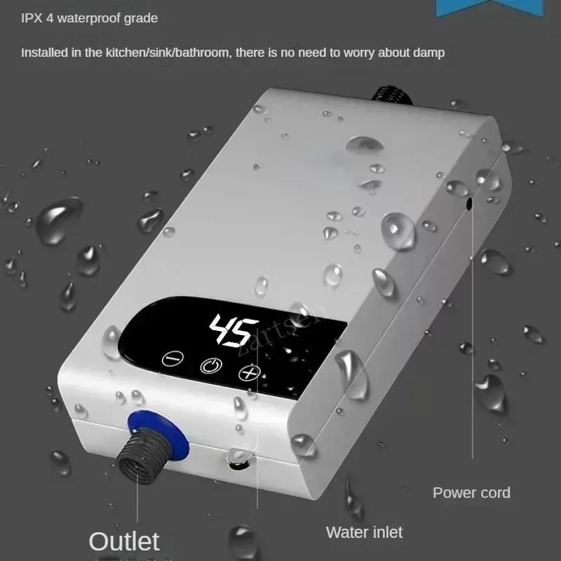 Instant Water Heater 220V5500W Portable Electric Heaters for Bathroom Hot Water Shower and Home Kitchen Heating