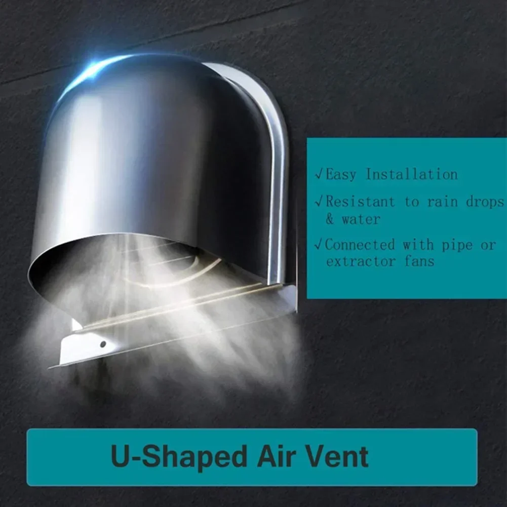 1pc Stainless Steel Air Vent Cover 100mm 150mm Wall Air Vent Extract Valve Grille Ducting Cover Ventilation Outlet