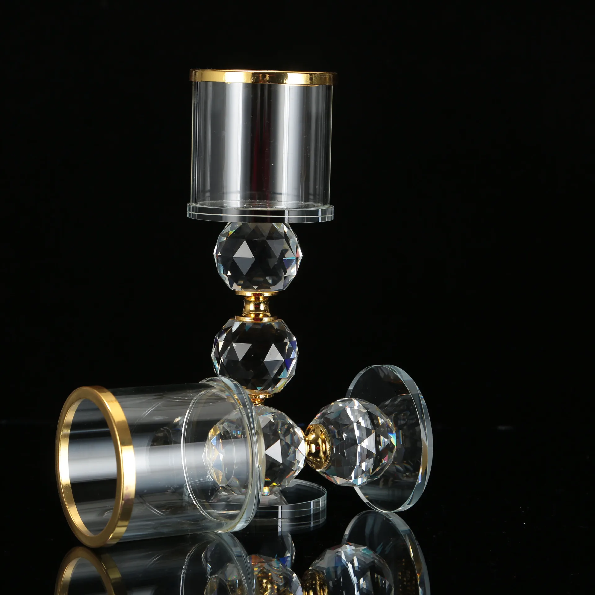 New Year Home Decor Decoration Candle Holder European Romantic Crystal Ornaments Creative Crafts Wedding Centerpieces Crystals