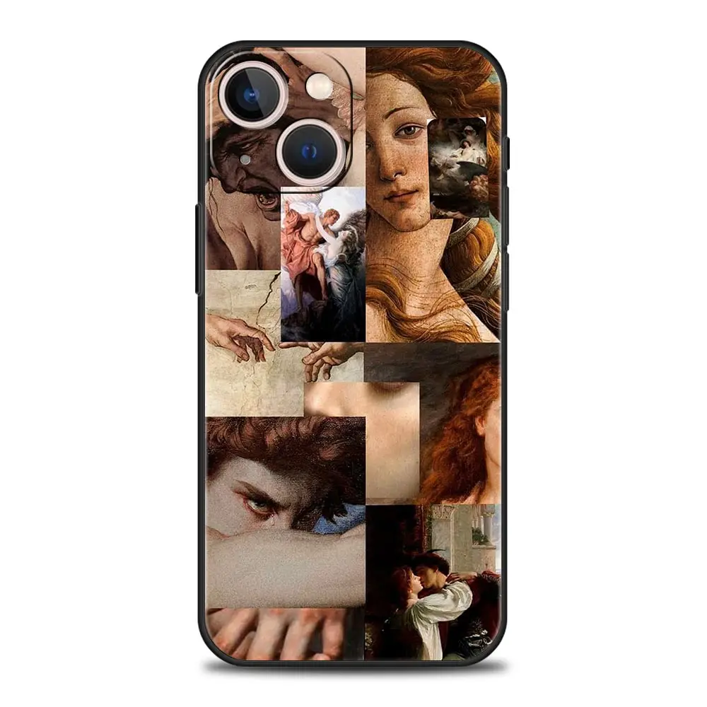 thumbnail image 1 of Renaissance art Painting For iPhone 11 12 13 15 14 Pro Max Phone Case X XR XS 7 8 Plus SE 2020 Luxury Black Soft Cover Funda, 1 of 5