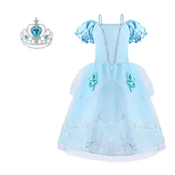 Enchanting Princess Fantasy Dress for Girls - Magical Birthday Party & Halloween Costume (Cinderella Set 04)