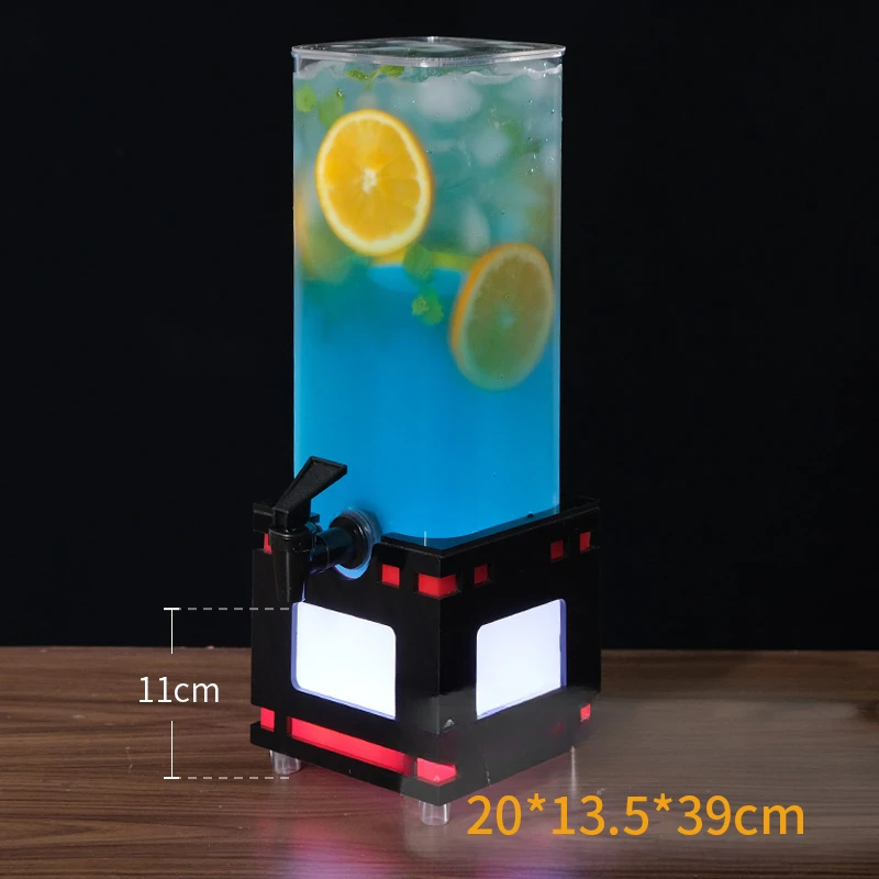 Colorful Luminous Wine Ice Bucket with Water Tap, Special Beer, Cocktail, Coke Jar, Large Capacity, Split Design, 2-3L, Factory