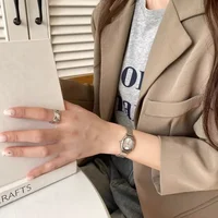 Petit cadran ovale montre verte Simple en acier inoxydable dames montres marque femmes de luxe cadeau montre à Quartz livraison directe 3