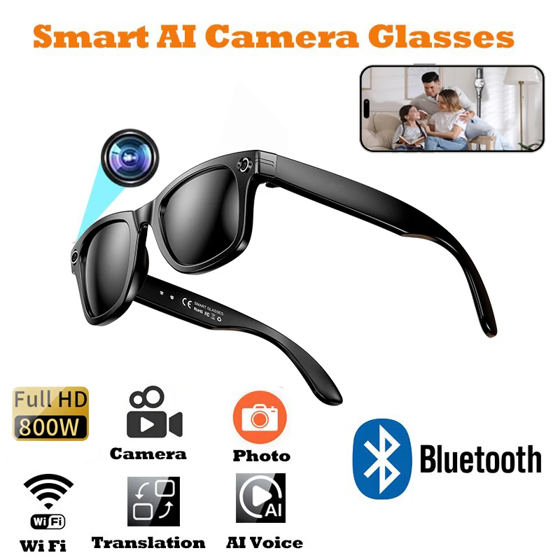 New 800w Pixel Smart Glasses With AI Camera Micro Camera