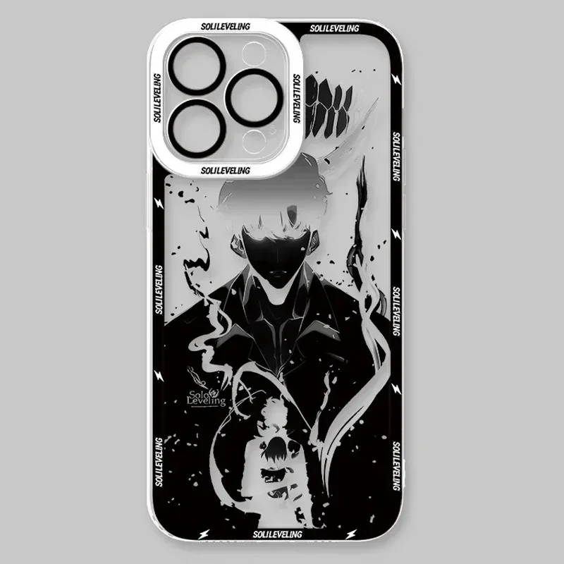 Crystal Clear Protective Phone Case with Solo Leveling Design
