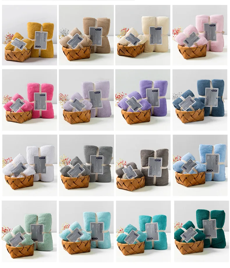 Coral Velvet Absorbent Bath Towels for Adults Face Towel Bath Towel Set Soft Comfortable Bathroom Set 70*140 11 Colors