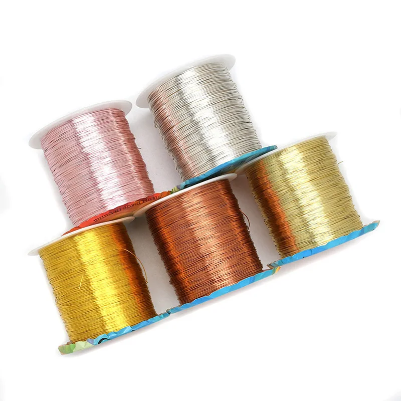 

Colorfast Gold Silver Color Copper Wire 0.2/0.3/0.4/0.5/0.6/0.8/1.0mm Beading Wire Craft Jewelry Cord String Making Accessories