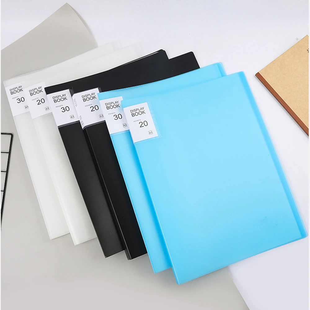 A2 Drawing Presentation Book 20 Transparent Pockets 4K Display Book Fancy  Candy Color573*425mm(22.56*16.73) (1PC)