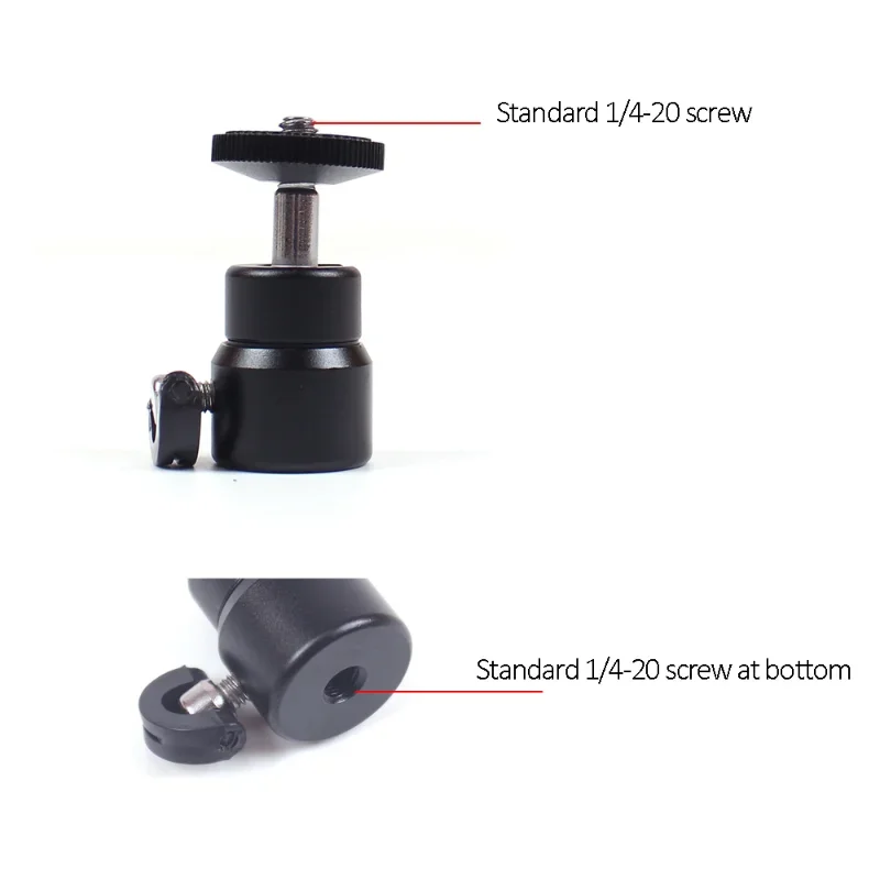 Mini Tripod Ball Head,360 Degree Rotation Tilt Head,with 1/4'' Screw, for Monopod Selfie Stick DSLR Action Camera Mobile Phones