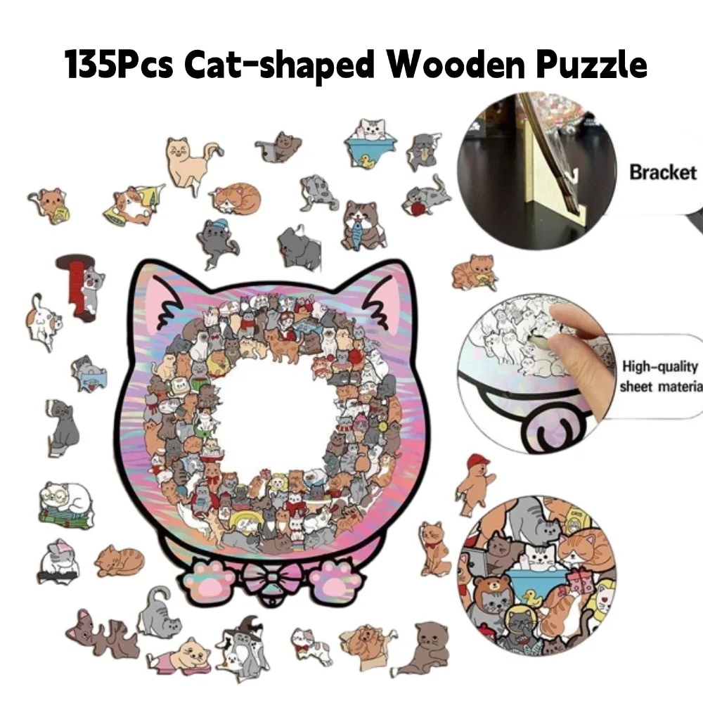 1231 Rompecabezas De Madera Con Forma De Gato De Color | Meses sin interés 1231 Rompecabezas De Madera Con Forma De Gato De Color | Meses sin interés