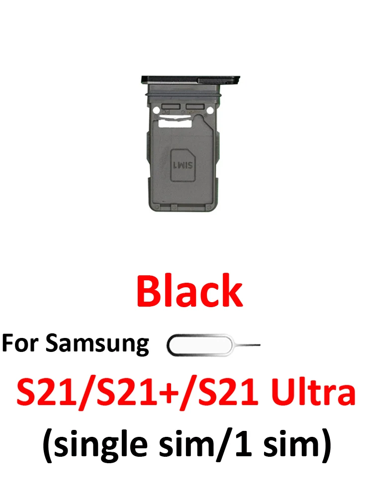 Samsung Galaxy S21 Series SIM Card Tray Holder - Black/Silver
