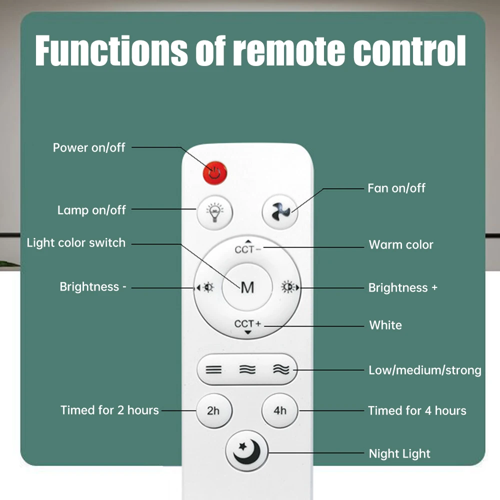 LED Ceiling Fan Light E27 40W Ultra Quiet Remote Control Ceiling Fan Lamp Detachable Color Blade Dimming Air Circulation
