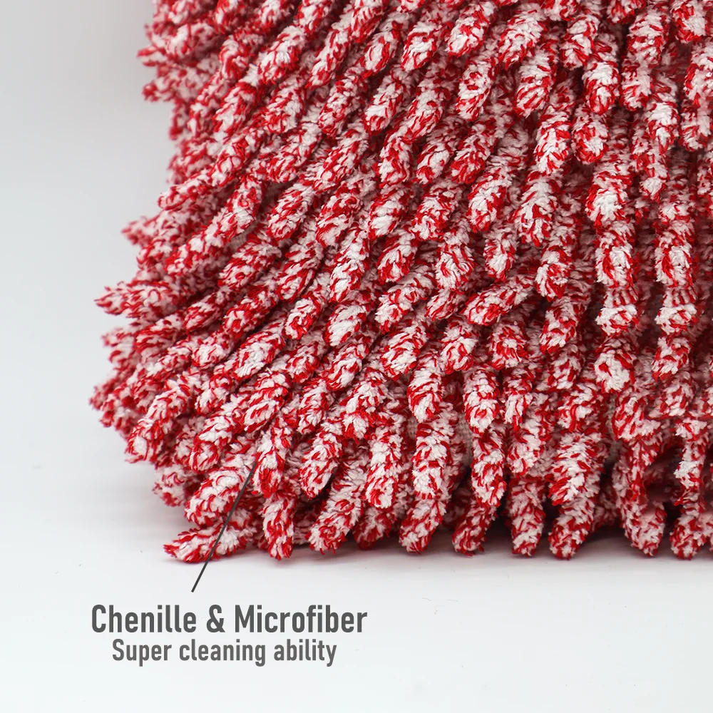 AUTOBRIGHT Double Sided Chenille Microfiber Car Wash Glove Non Scratch High Absorbency Detailing Mitt for Auto Car