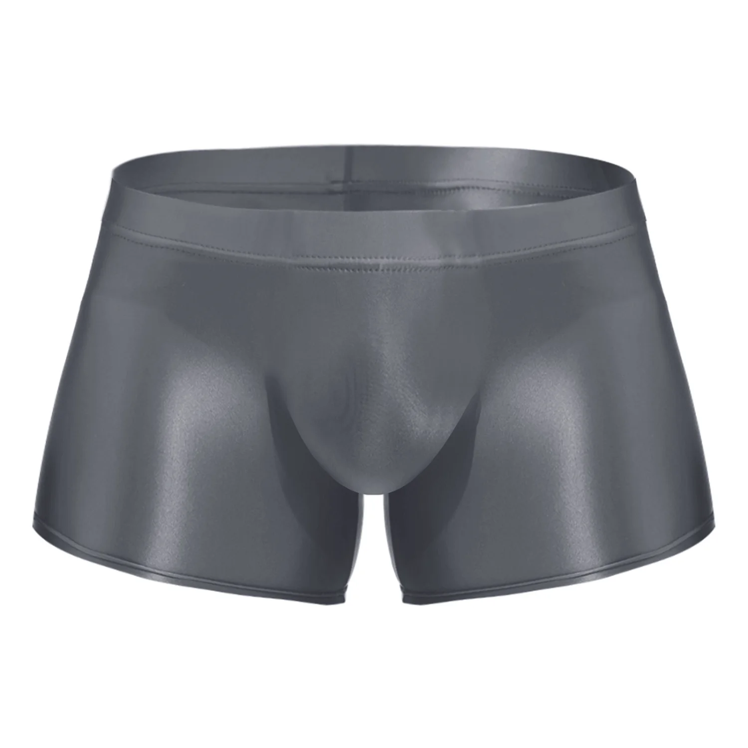 Men's Glossy See Through Underwear Briefs Sexy Plus Size Panties Low Waist Sheer Bottoms