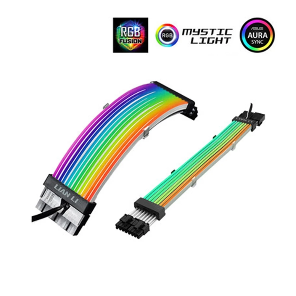 Lian li Strimer Plus Argb Cabo de Extensão 24pin Motherboard Extensão Gpu Duplo Triplo 8pin Extensão Strimer Rainbow Cable - Imagem 2