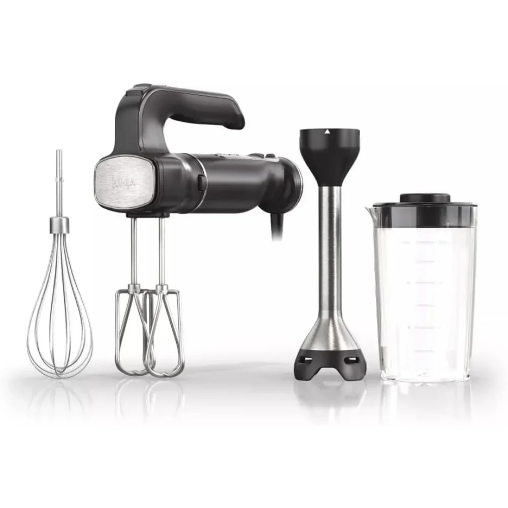 

Ninja CI101 Foodi Power Mixer System, 750-Peak-Watt Hand Blender and Hand Mixer Combo with Whisk and Beaters