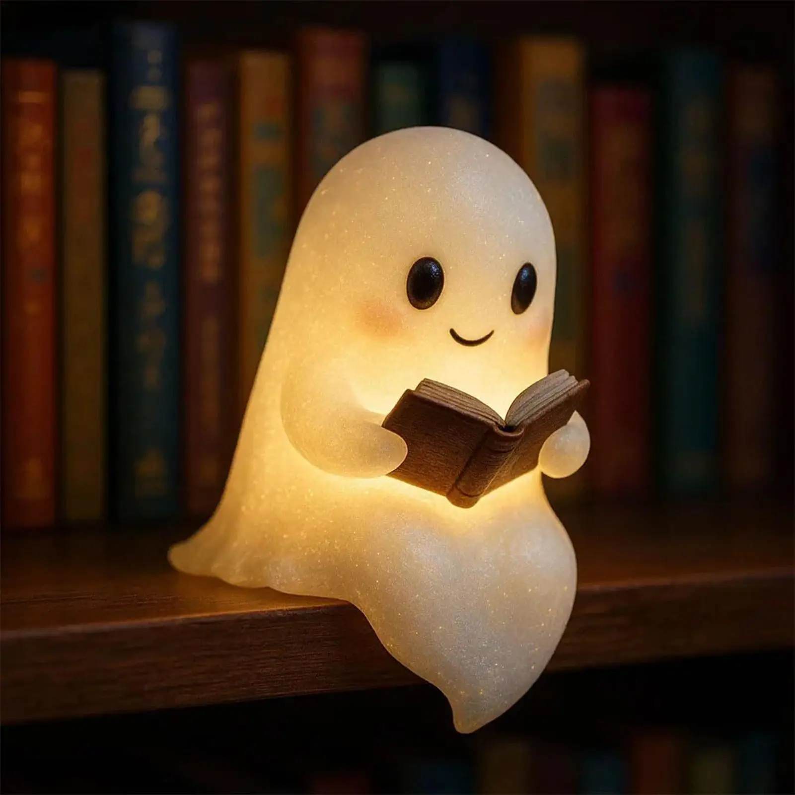 LED Night Light 3D Cute Ghost Cozy Reading Lamp Halloween Gifts For Kids Halloween Decoration For Home Fireplace Holiday