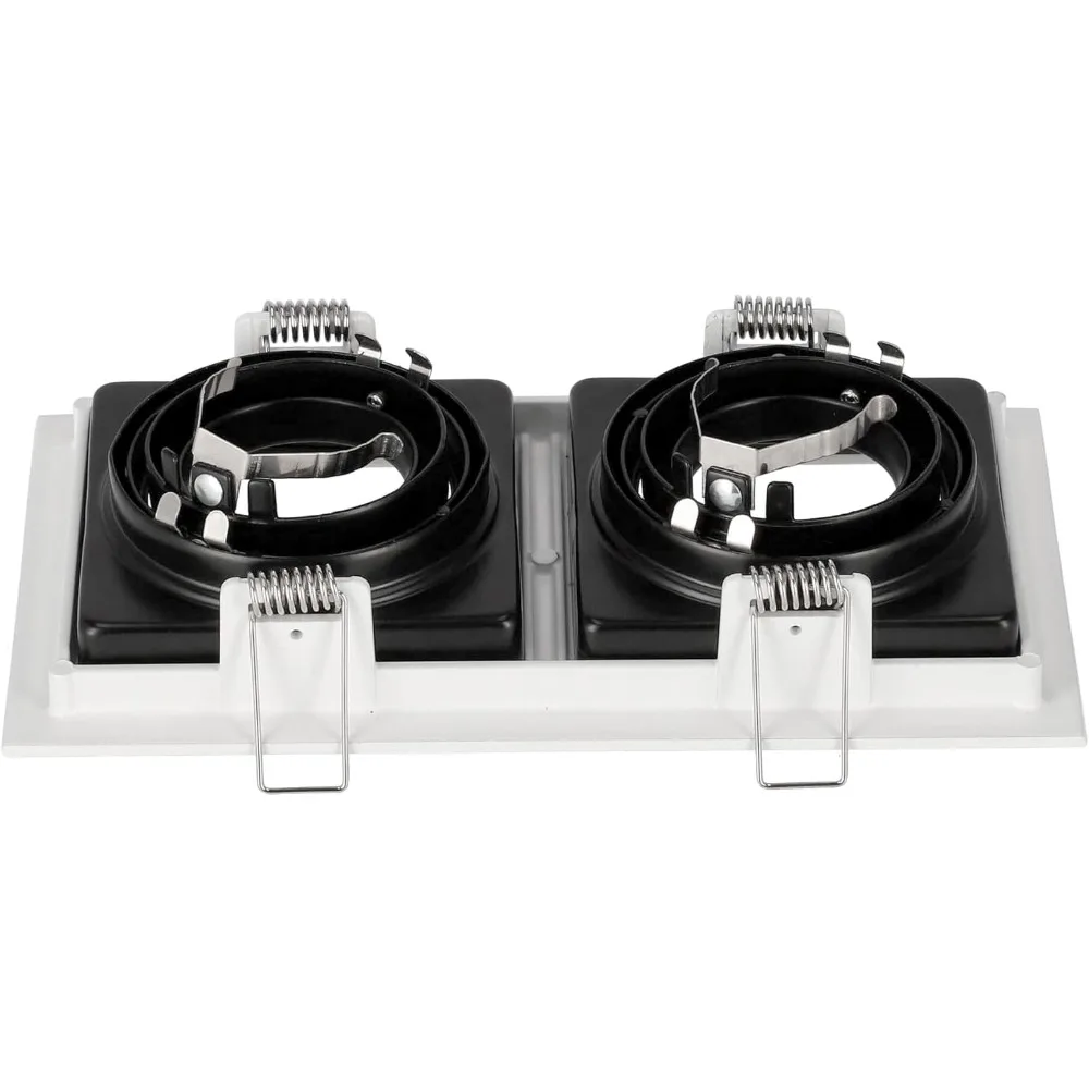 JOYINLED Square Two Heads LED Downlight White Black Adjustable Recessed Ceiling Light Spot Lamp Spotlights for Indoor Decoration