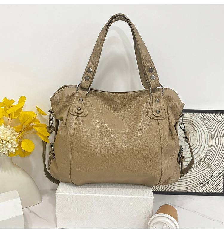 Borsa Hobo femminile Borsa a tracolla di grande capacità Borsa grande Stylsih Borsa a tracolla Hobo da donna in morbida pelle Borsa shopper da donna_voghion.com