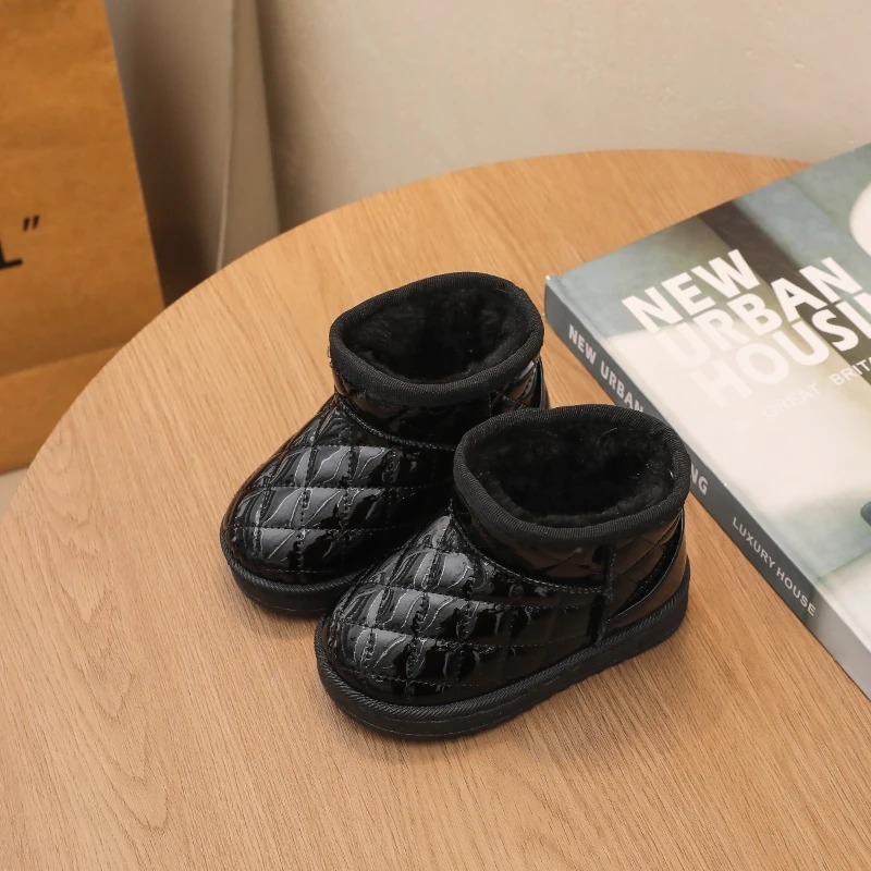 Black Cotton Winter Boots for Kids
