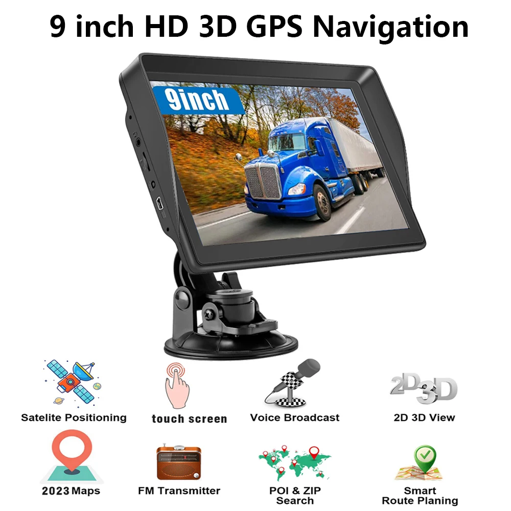 

9'' Car GPS Navigation Touch Screen FM Transmitter 256M+8G Europe North America Map Automotive GPS Navigator for Cars Trucks