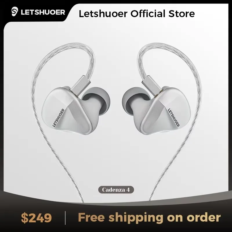 LETSHUOER Cadenza4 wired IEM Hifi earphones Beryllium coated DD BA