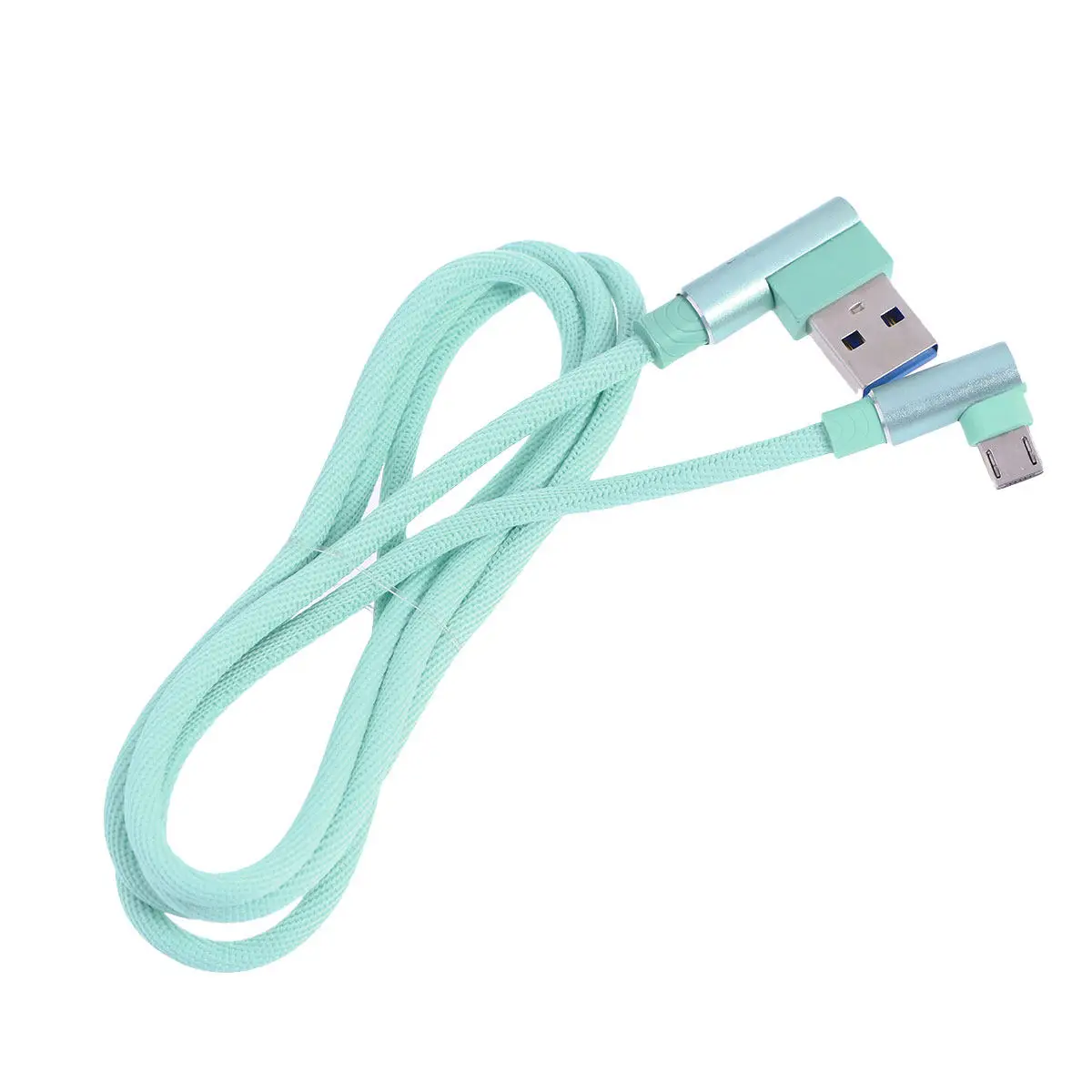 1M 데이터 충전 케이블 직각형 브레이디드 고속 충전 싱크 USB 마이크로 케이블 고내구성 90도 USB 코드 (범용)