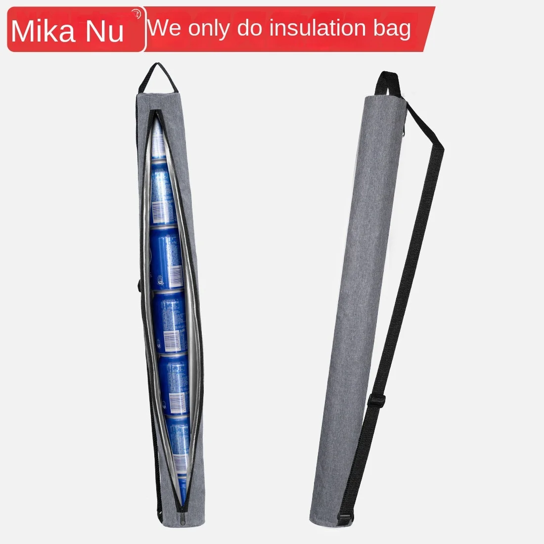 Hot-Selling Golf Beer Ice Pack Cylinder Diagonal Outdoor Long Tube Insulation Bag Can Hold 7 Cans