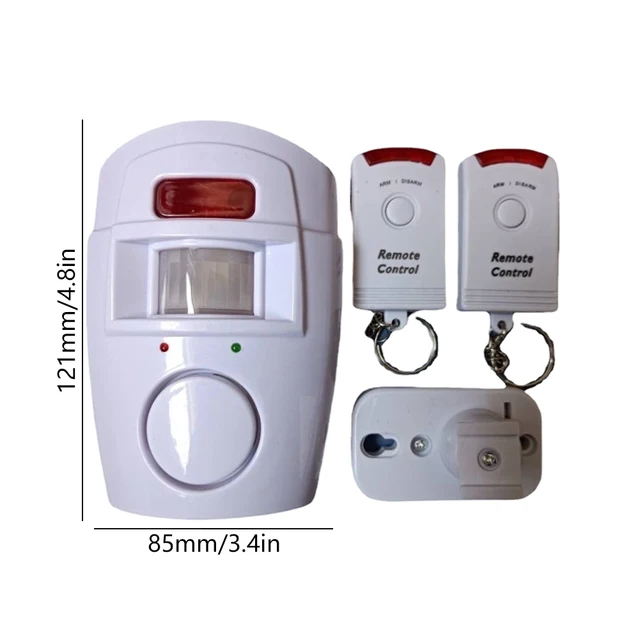Wireless Motion Sensor Alarm with 2 Remote Controls PIR Motion Sensor Detector Alarm Battery-powered Home Security System 6