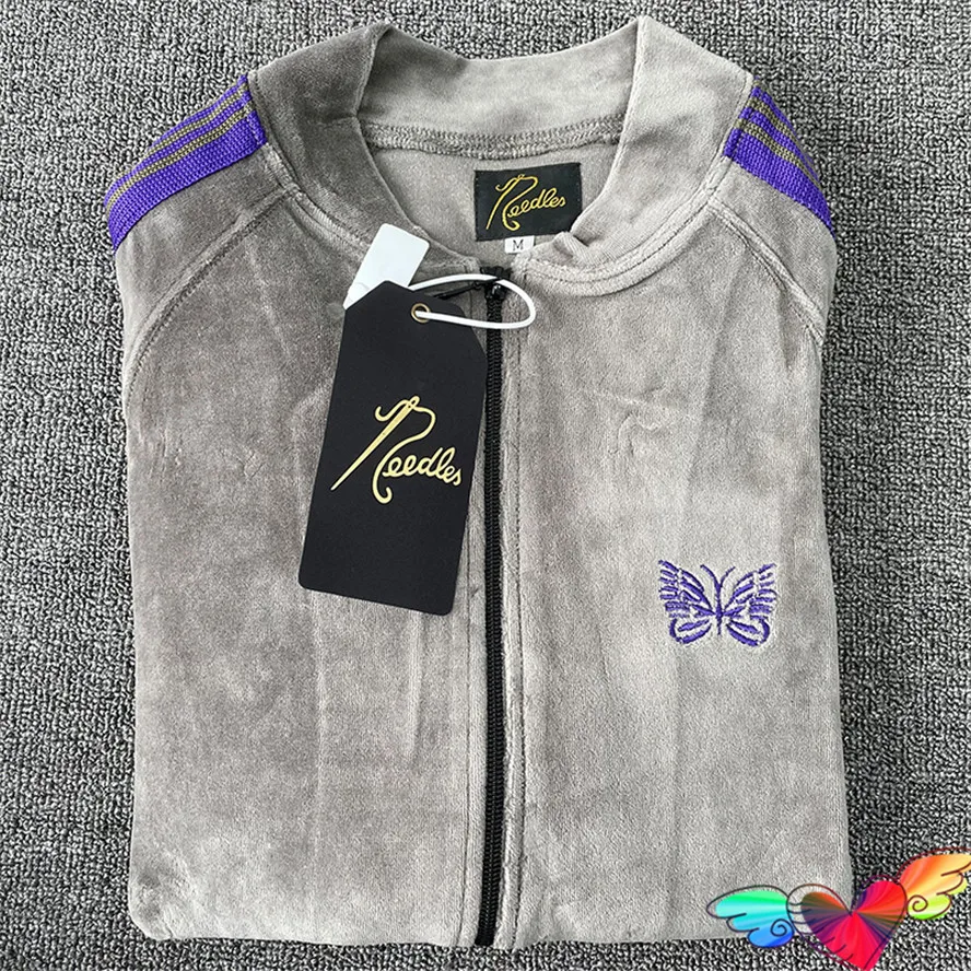 Needles Jackets Men Women High Street Embroidery Butterfly Logo Track Jacket Zipper Embroidered Coats