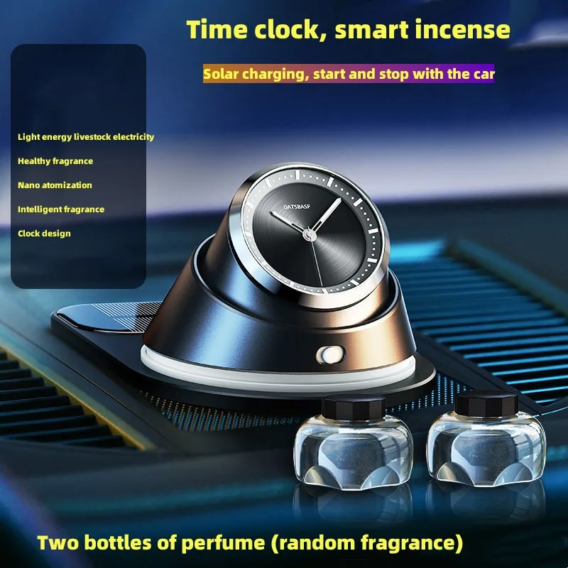 Smart Car Aromatherapy Car Ornaments Clock Spray Lasting Light