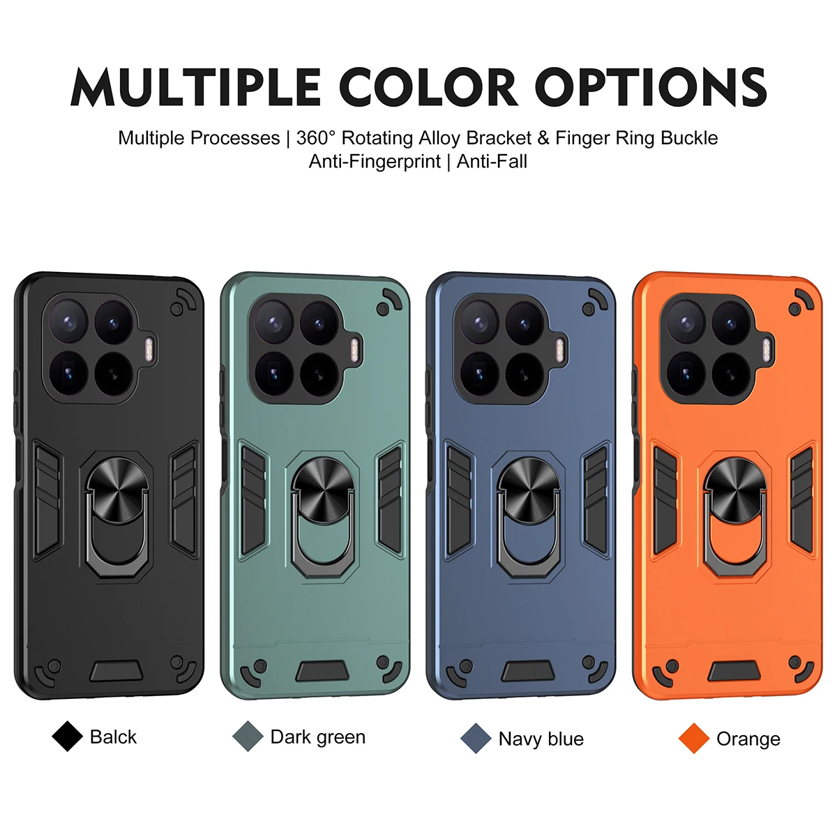 Military Armor Shockproof Protective Phone Case with Ring Stand Holder