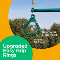 Swing Sets For Backyard-Set Includes 18Inch Trapeze Swing Bar & 48Inch Heavy Duty Chain With Locking Carabiners (Green) 2