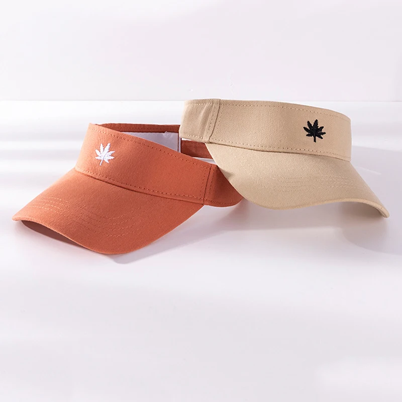 Summer Hats for Women Sun Visor Cotton Adjustable Embroidery Women's Summer Cap Top Empty Sport Golf Running Tennis Caps