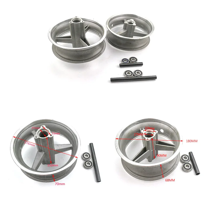 Alloy Rim Set with Front and Rear Wheels for Mini Bikes and E-Scooters