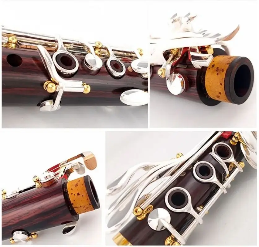 MORESKY Cocobolo Wood Professional Clarinet Bb Redwood Silver Plated Keys Sib Klarnet Luna ES