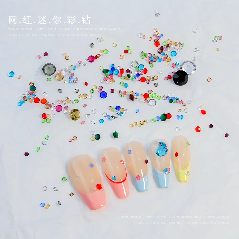 

1bag Nail Rhinestones Pointed Bottom Multi-Size Nail Glass Rhinestone Crystal Drop Diamonds 3D Charms Nail Art Decors Jewelry