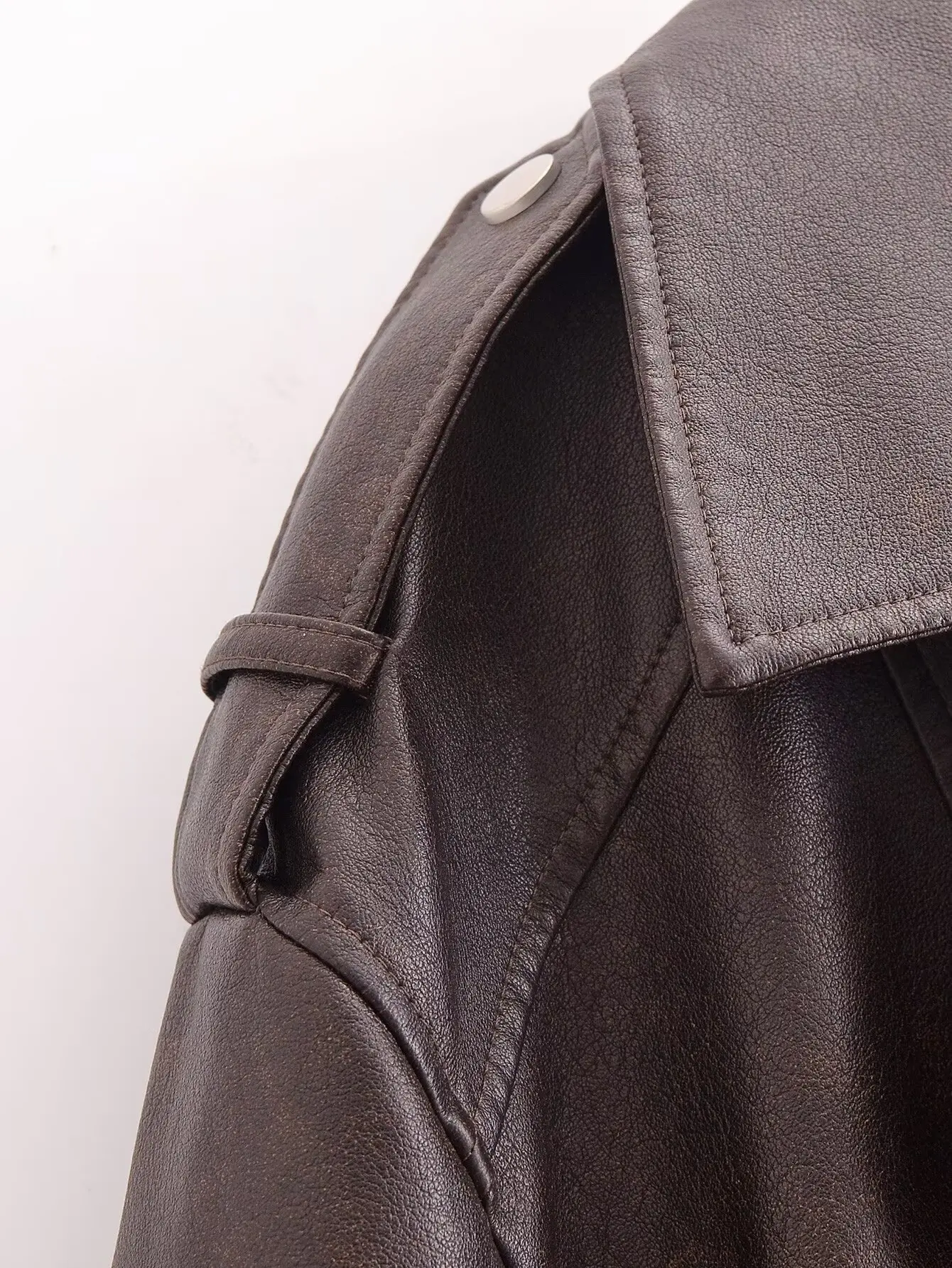 Leather Jackets Faux Coat Women's Outwear Solid Long Sleeve Tops Streetwear Fashion inszart Casual Loose Coat 2024 Woman Jacket