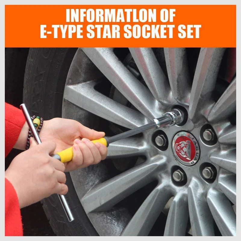 Description Picture 4 of item1/4" 3/8" Torx Star Socket Set Femal E Type Sockets Wrench Head E4-E8 E10-E20 Auto Repair Tools Star Female Socket Repair Tools