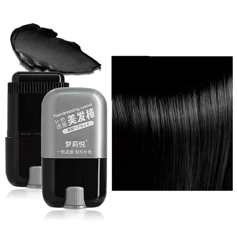 מקל שיער עם מגע מהיר בשלושה צבעים, מקל צבע זקן, מכסה שיער אפור נייד עם עט כיסוי מהיר זמני לשיער, מסרק צבע אינסטנטי