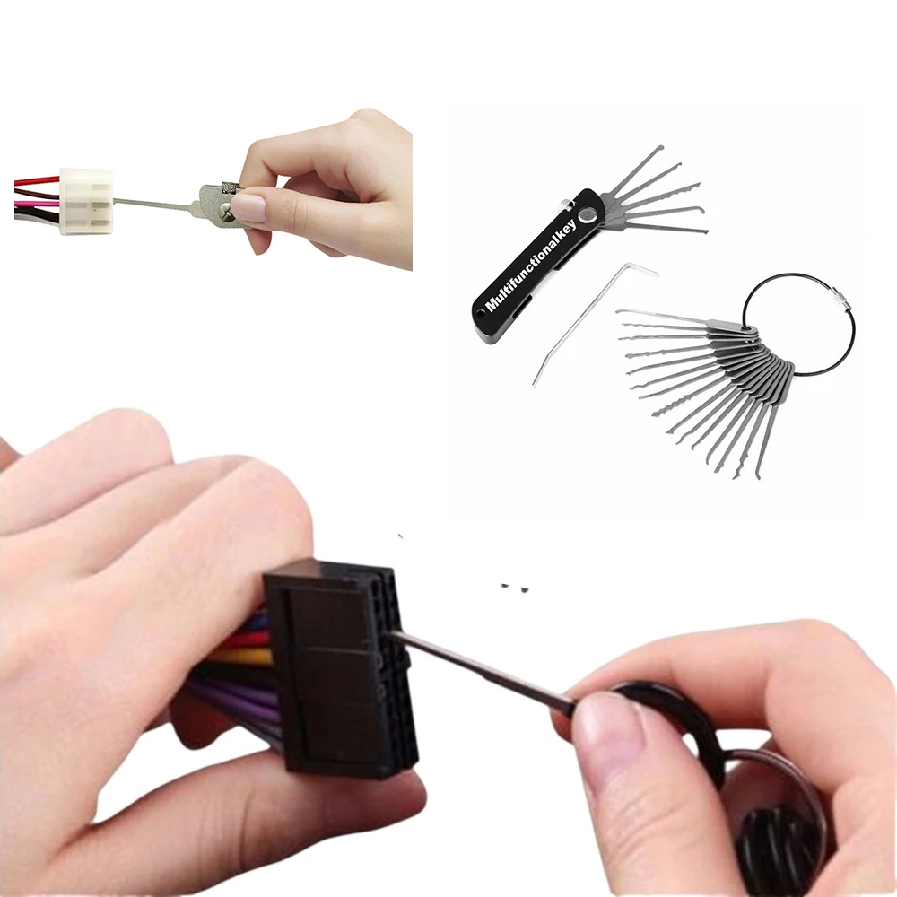 Hook Picks Set Removal Tool Kit Depinning Tool Electrical Connector Pin Removal Kit 23Pcs for Automotive Car