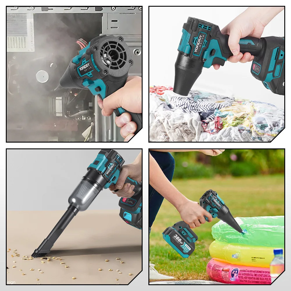 1200W 2IN1 Brushless Electric Air Blower & Suction Cordless Turbo Fan Leaf Snow Dust Cleaner for Makita Battery Pin