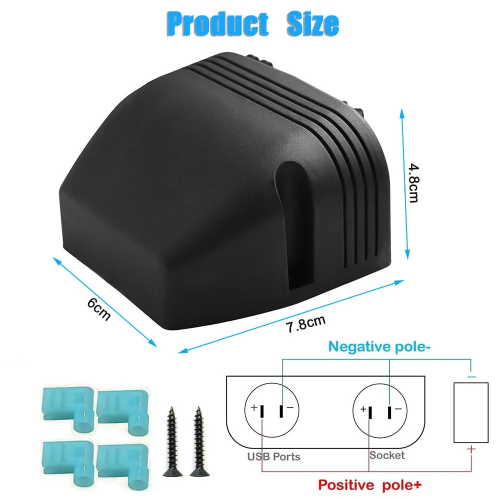 Presa Accendisigari Con Doppia USB QC3.0 E Voltmetro – Caricabatterie Da Auto 12V/24V Con Interruttore Touch – Per Moto, Camper, Barca