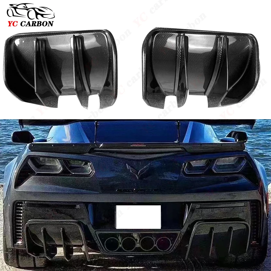 

For Chevy corvette C7 Z06 High quality Carbon Fiber Car Rear Bumper Back lip Diffuser Rear Side Splitters Spoiler Lip